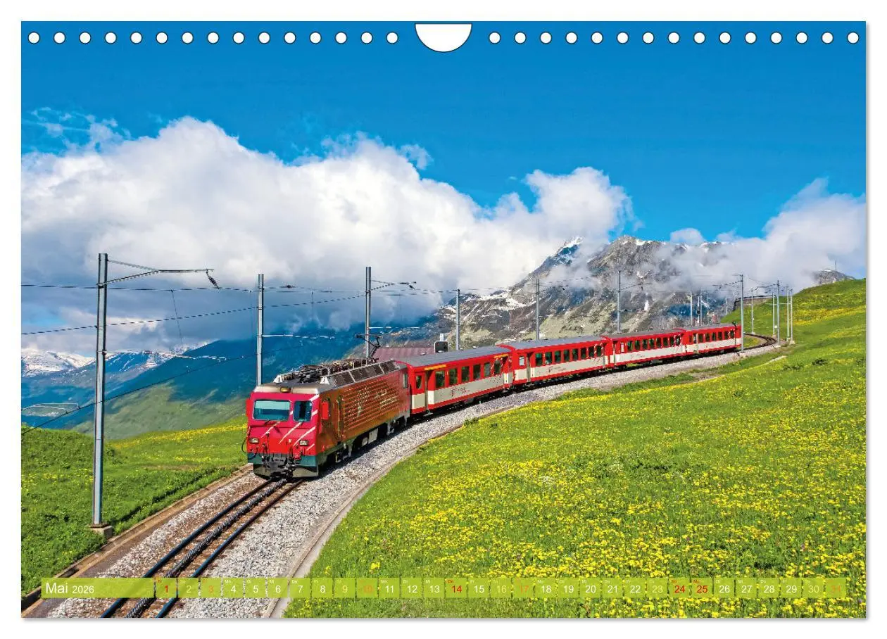 Bild: 9783457330210 | Im Zug durch Schweizer Berge (Wandkalender 2026 DIN A4 quer),...
