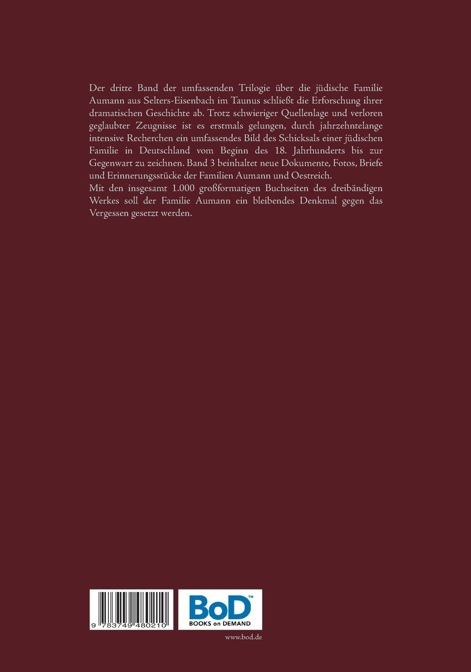 Rückseite: 9783749480210 | Die Geschichte der jüdischen Familie Aumann | Bernd A. Weil | Buch