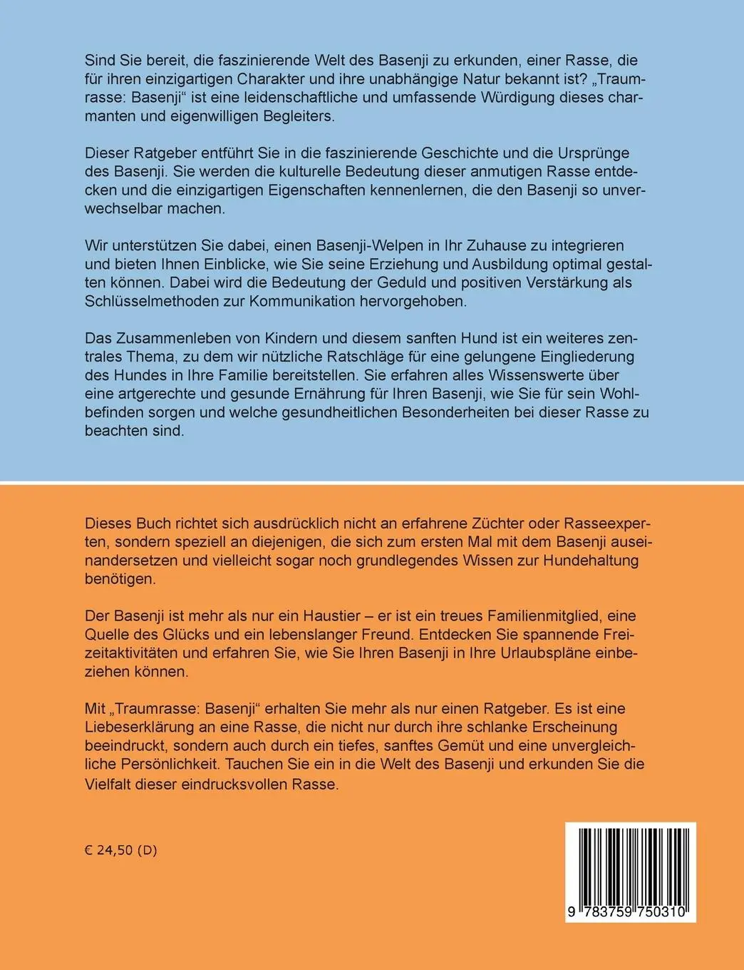 Rückseite: 9783759750310 | Traumrasse Basenji | Andrea Lipping | Taschenbuch | Paperback | 186 S.