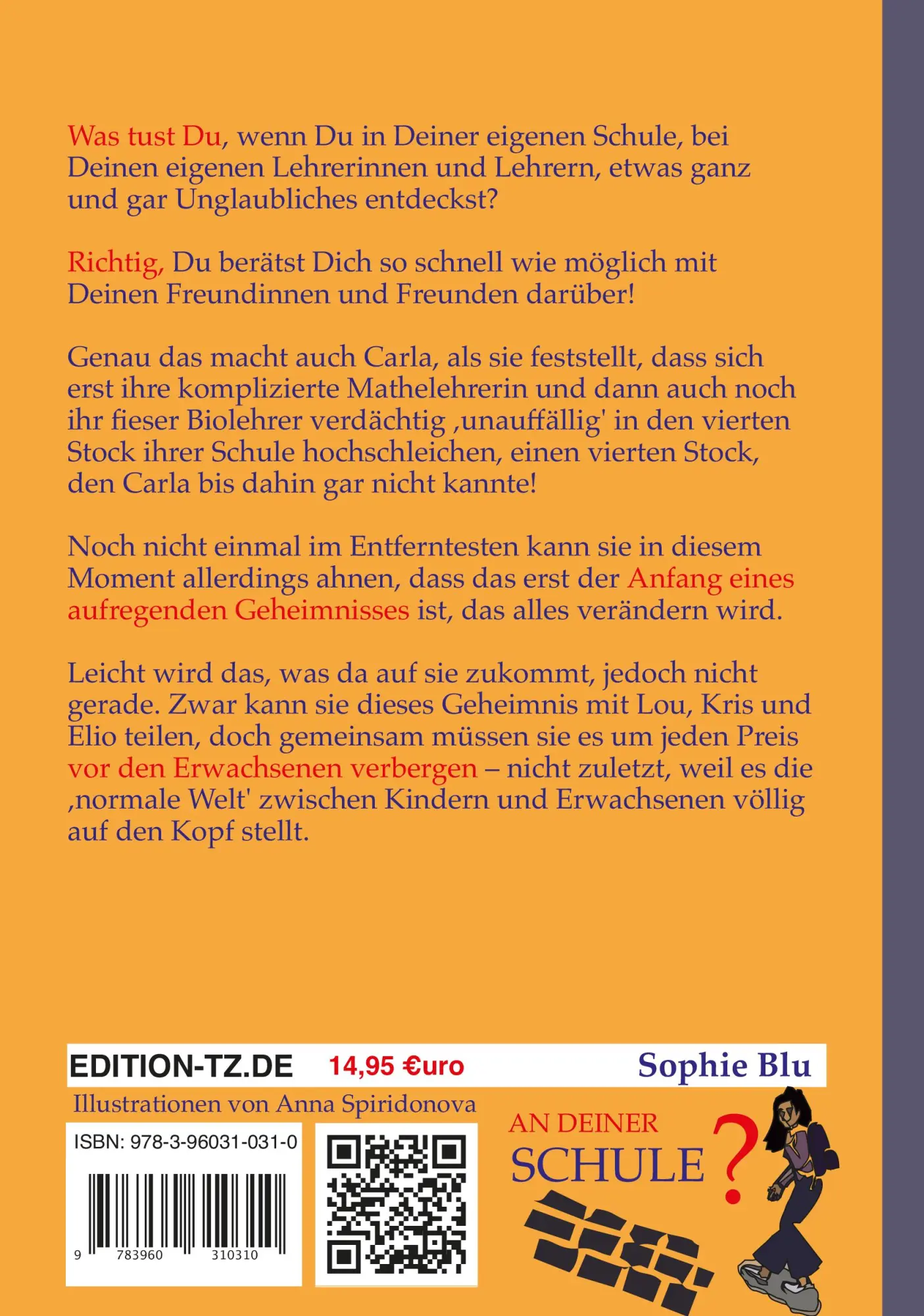 Rückseite: 9783960310310 | Eine fast normale Schule | Sophie Blu | Taschenbuch | 144 S. | Deutsch