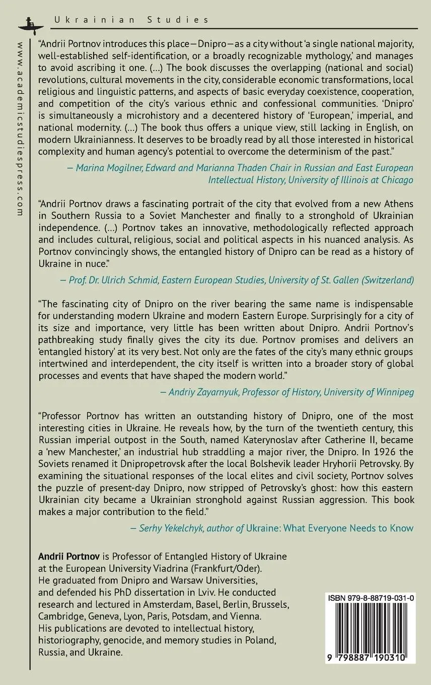 Rückseite: 9798887190310 | Dnipro | An Entangled History of a European City | Andrii Portnov