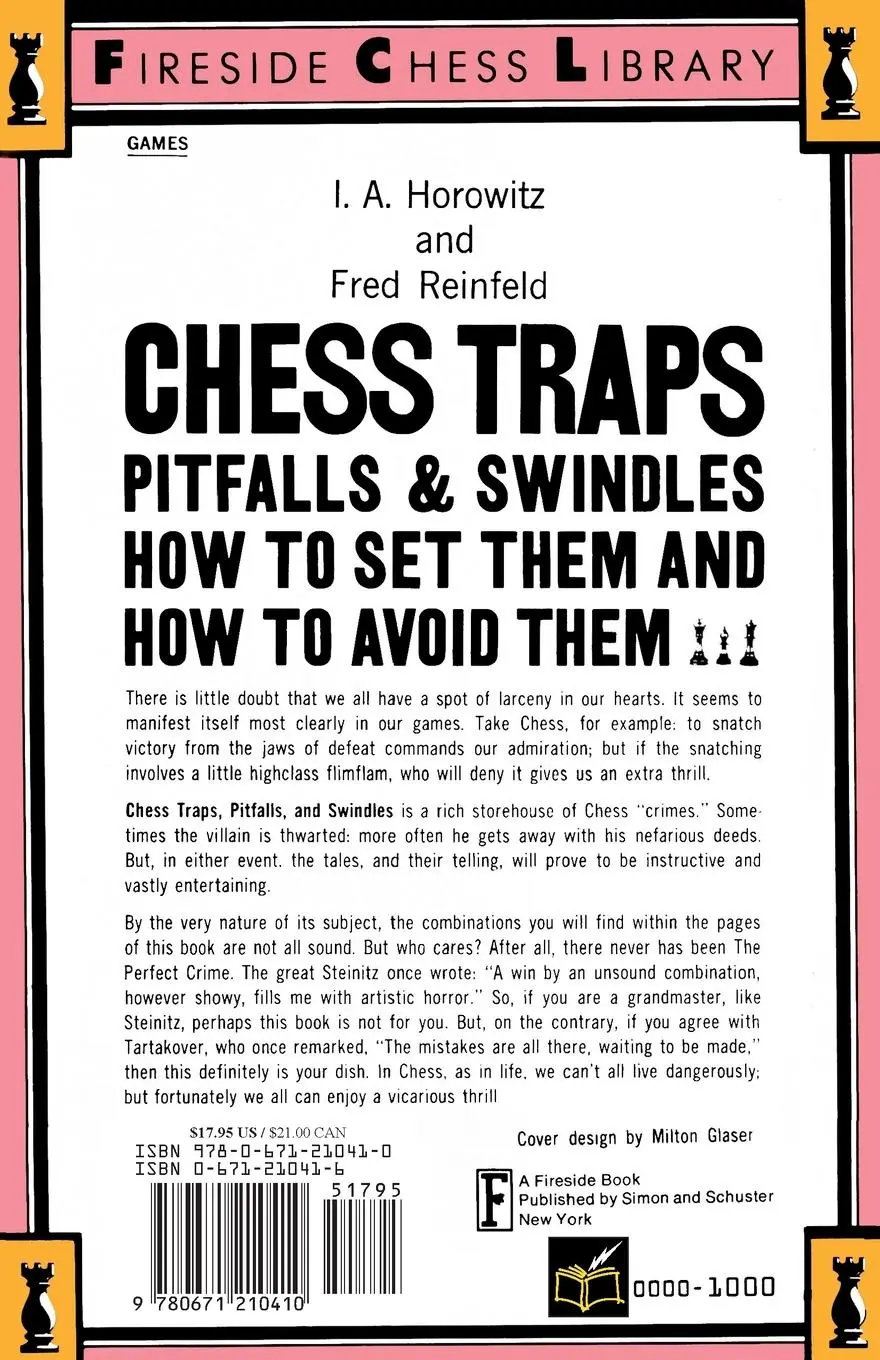 Rückseite: 9780671210410 | Chess Traps, Pitfalls and Swindles | Israel A. Horowitz (u. a.) | Buch