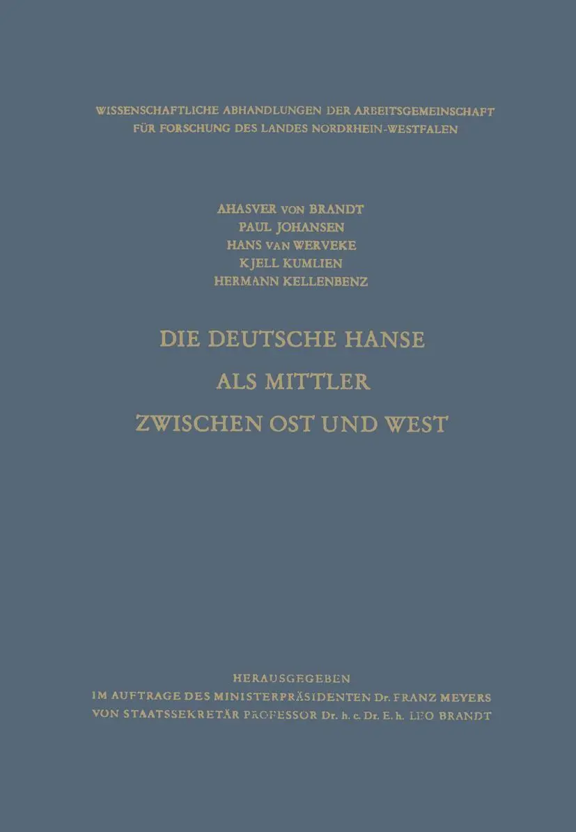 Cover: 9783322980410 | Die Deutsche Hanse als Mittler zwischen Ost und West | Brandt (u. a.)