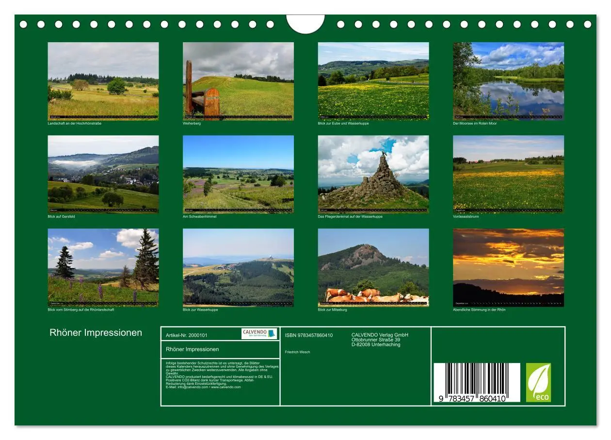 Bild: 9783457860410 | Rhöner Impressionen (Wandkalender 2026 DIN A4 quer), CALVENDO...