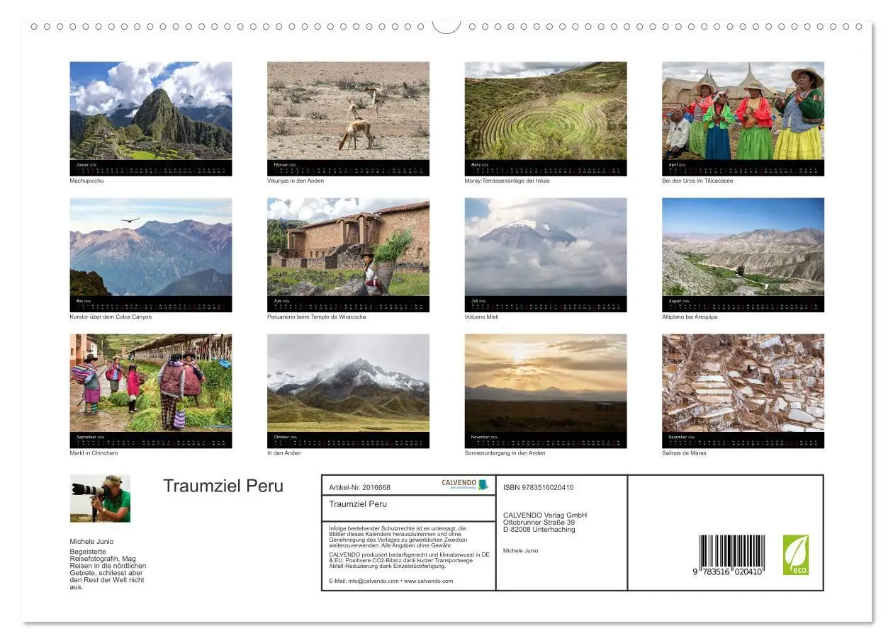 Bild: 9783516020410 | Traumziel Peru (hochwertiger Premium Wandkalender 2026 DIN A2...