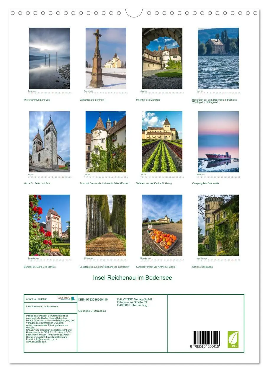 Bild: 9783516260410 | Insel Reichenau im Bodensee (Wandkalender 2026 DIN A3 hoch),...