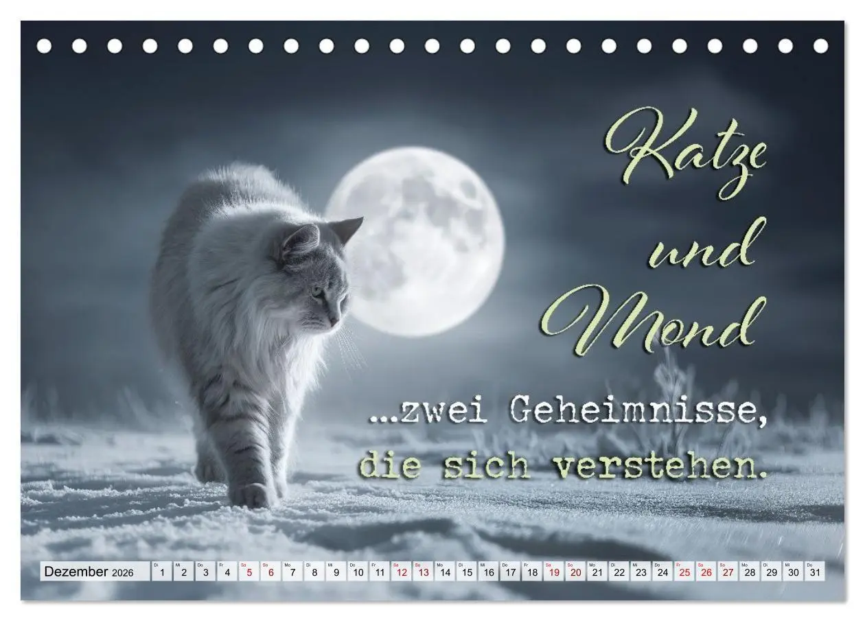 Bild: 9783516710410 | Katzenpoesie - Herzberührende Verse (Tischkalender 2026 DIN A5...