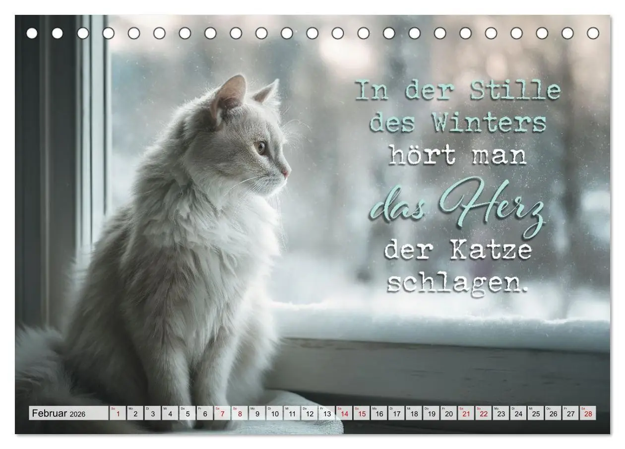 Bild: 9783516710410 | Katzenpoesie - Herzberührende Verse (Tischkalender 2026 DIN A5...