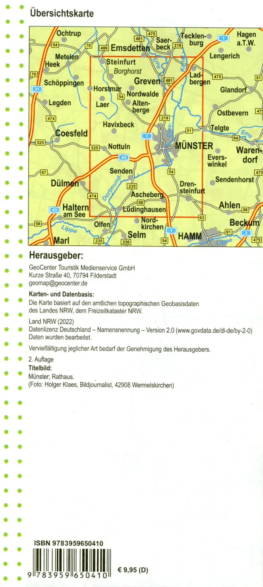 Bild: 9783959650410 | Münster und Umgebung 1:35.000 Wanderkarte NRW | NRW | (Land-)Karte