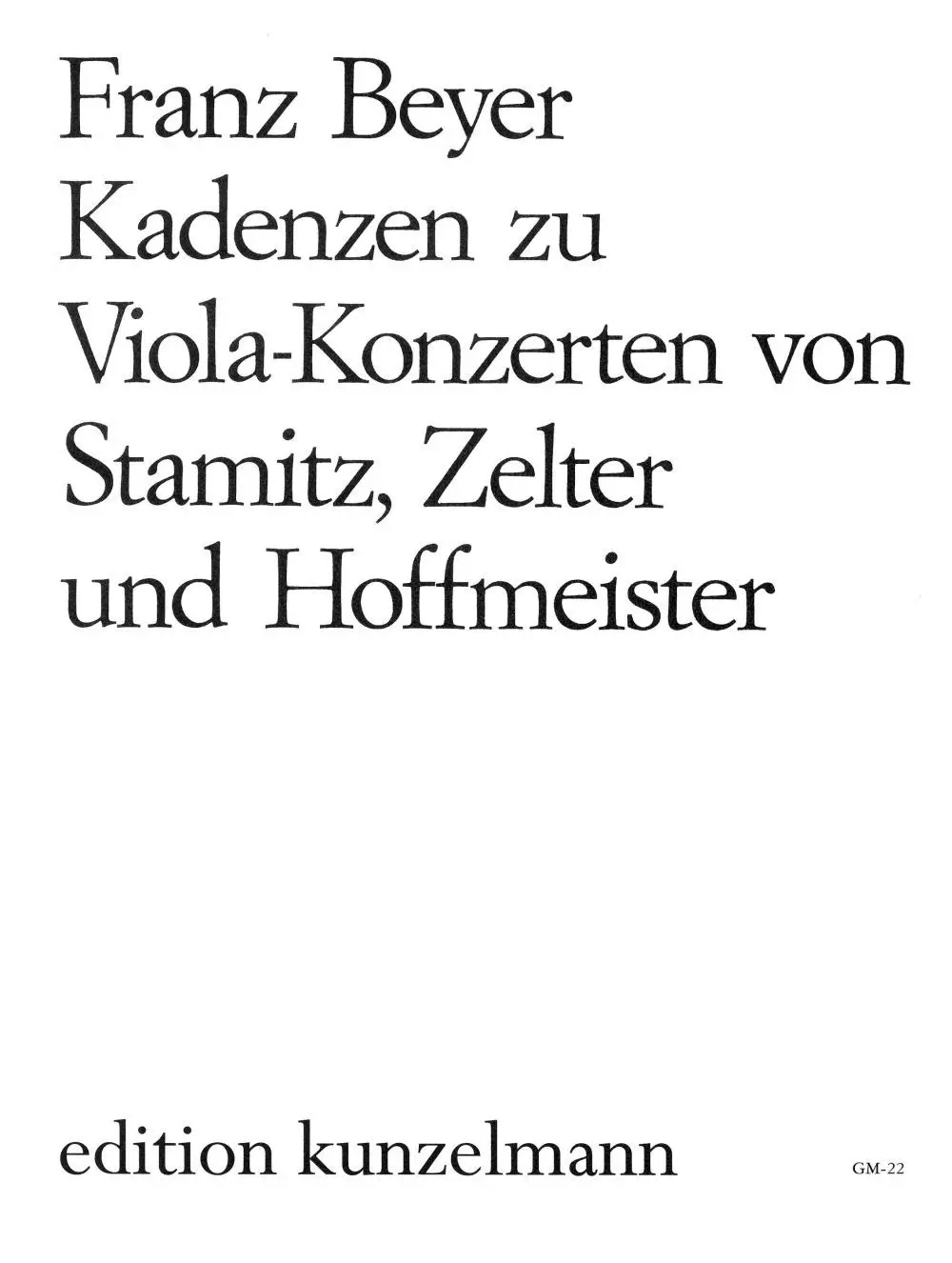 Cover: 9790206200410 | Cadensen Concerten (Hoffmei | F. Beyer | Buch | Edition Kunzelmann