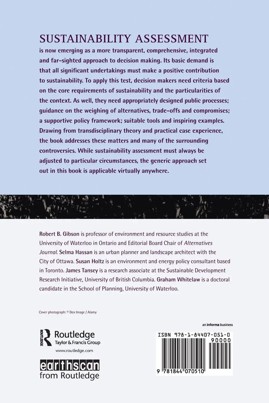 Rückseite: 9781844070510 | Sustainability Assessment | Criteria and Processes | Gibson (u. a.)