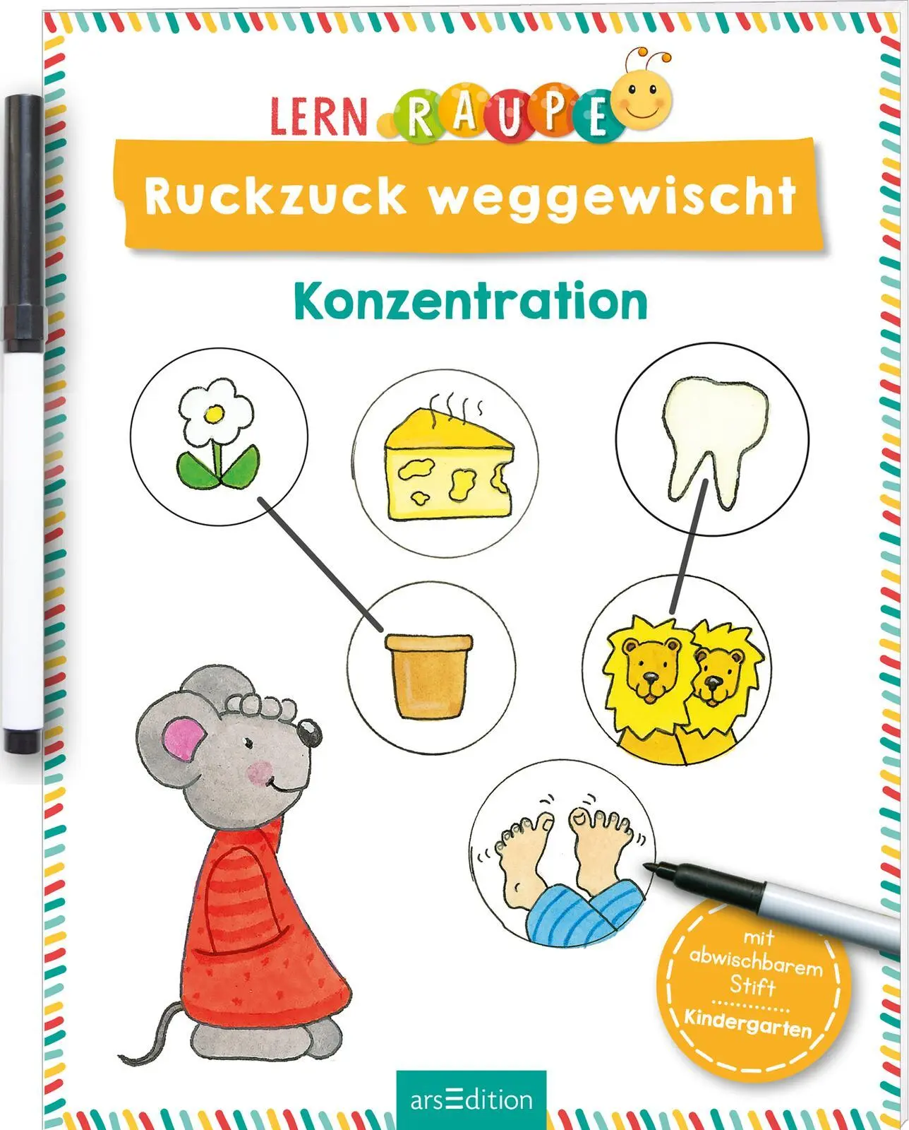 Cover: 9783845860510 | Lernraupe - Ruckzuck weggewischt! Konzentration | Angela Wiesner