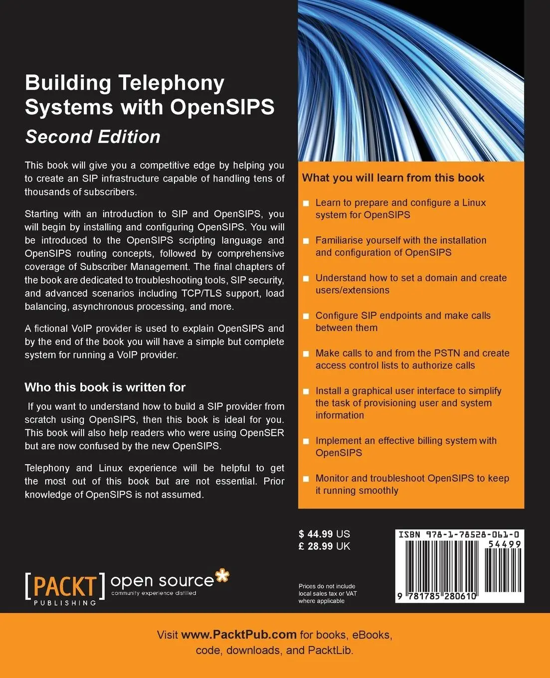 Rückseite: 9781785280610 | Building Telephony Systems with OpenSIPS - Second Edition | Buch