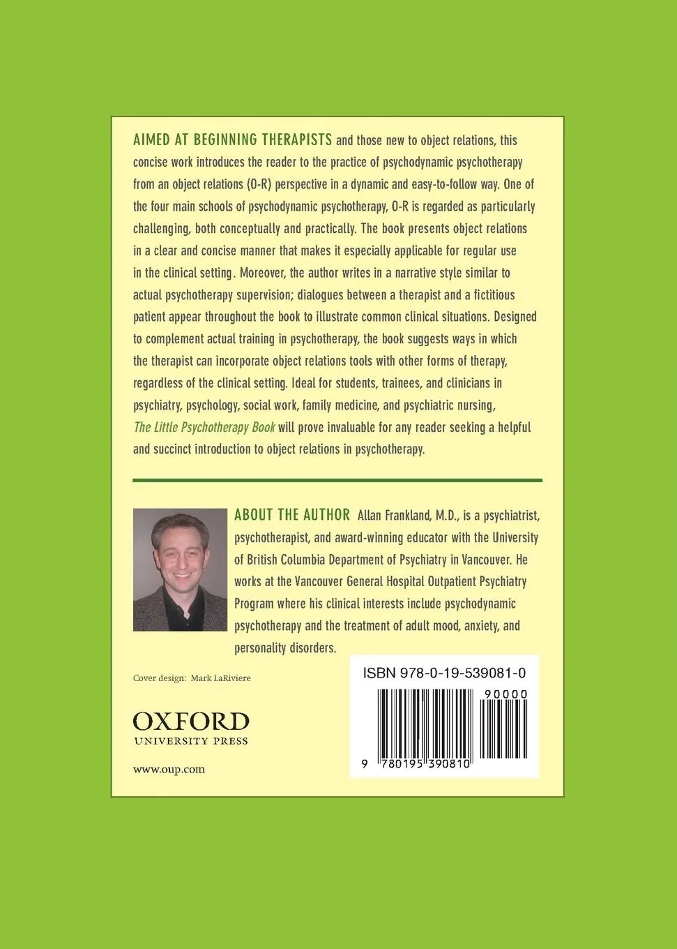 Rückseite: 9780195390810 | Little Psychotherapy Book | Object Relations in Practice | Frankland