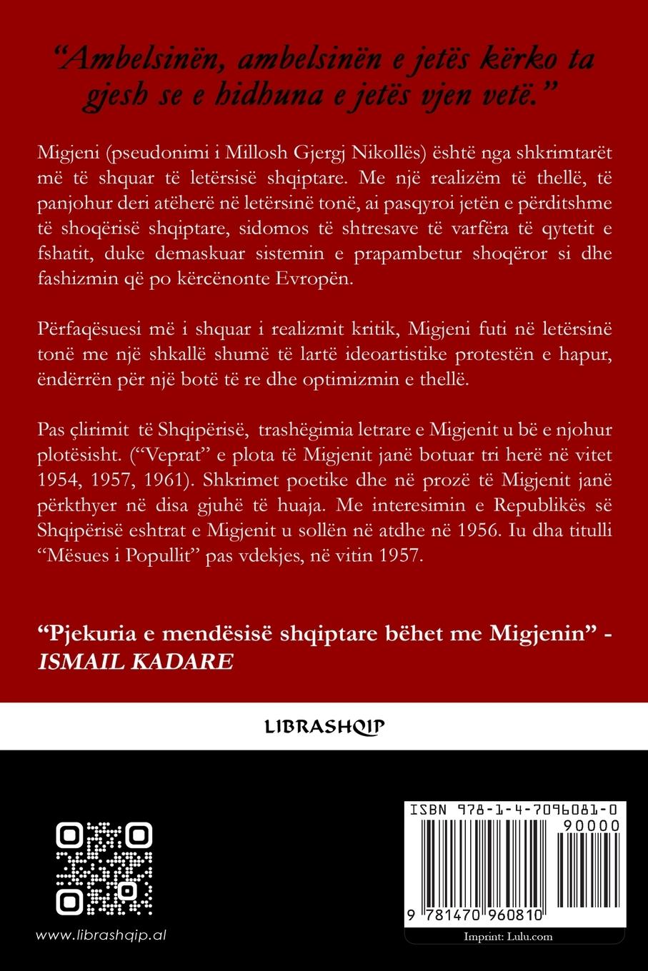 Rückseite: 9781470960810 | Vargjet e lira &amp; Novelat e qytetit të veriut | Migjeni | Taschenbuch