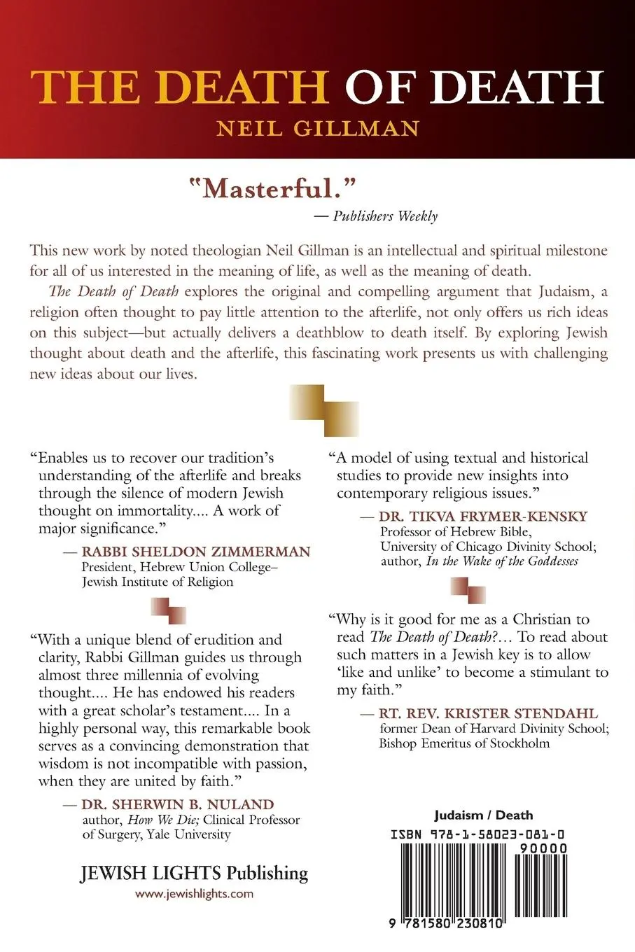 Rückseite: 9781580230810 | The Death of Death | Resurrection and Immortality in Jewish Thought