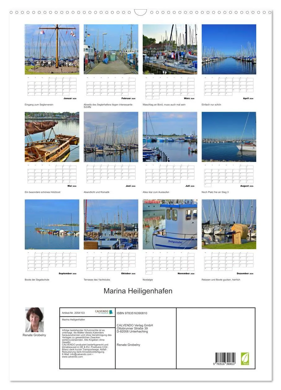 Bild: 9783516390810 | Marina Heiligenhafen (Wandkalender 2026 DIN A2 hoch), CALVENDO...