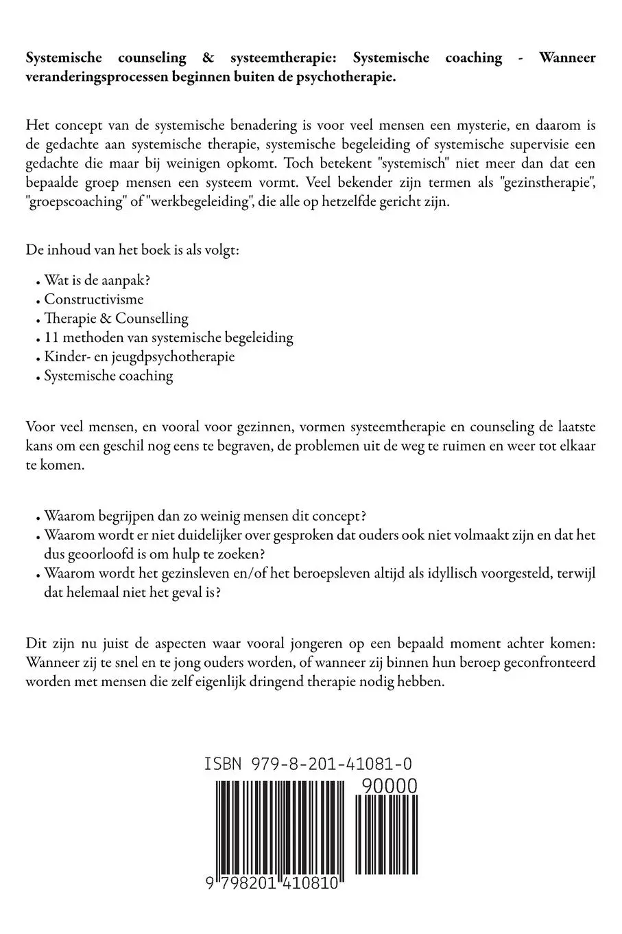 Rückseite: 9798201410810 | Systemische Begeleiding &amp; Systemische Therapie | Paul van Dijk | Buch