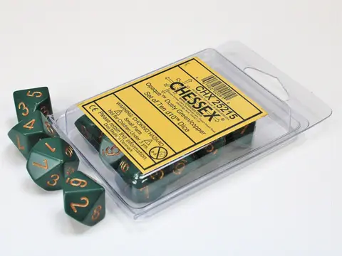 Cover: 601982020910 | Opaque Dusty Green/copper Set of Ten d10s | deutsch | Chessex