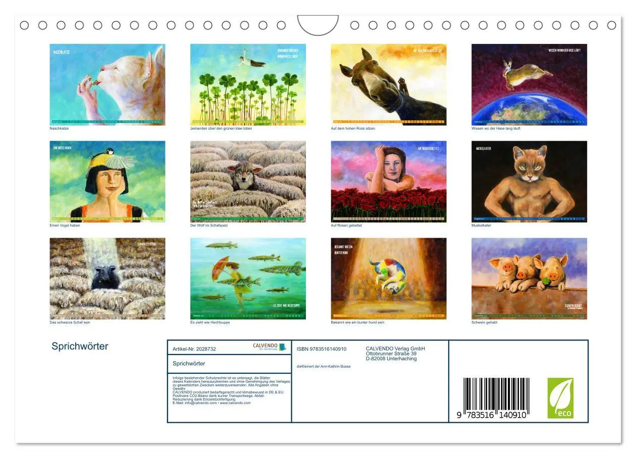 Bild: 9783516140910 | Sprichwörter (Wandkalender 2026 DIN A4 quer), CALVENDO Monatskalender