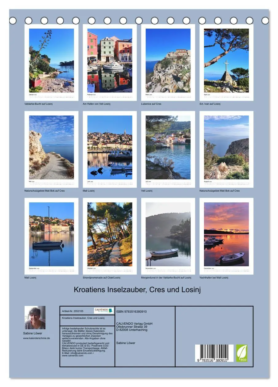 Bild: 9783516380910 | Kroatiens Inselzauber, Cres und Losinj (Tischkalender 2026 DIN A5...
