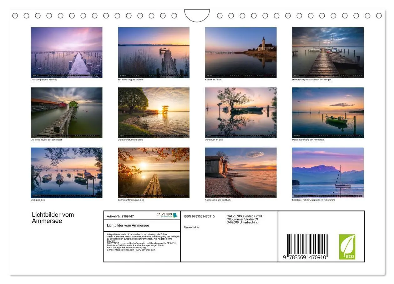 Bild: 9783569470910 | Lichtbilder vom Ammersee (Wandkalender 2027 DIN A4 quer), CALVENDO...