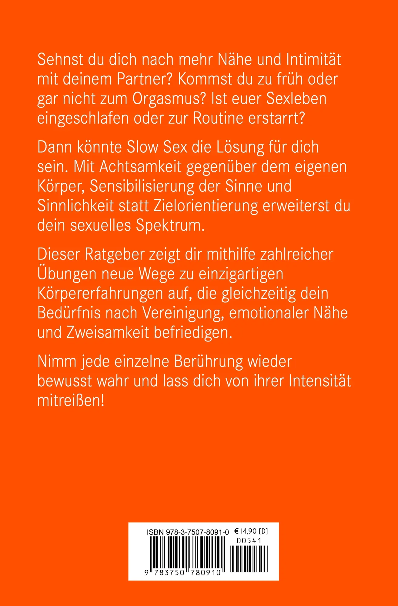 Rückseite: 9783750780910 | Slow Sex Erotischer Ratgeber | Lerne Nähe und Intimität ... | Balton
