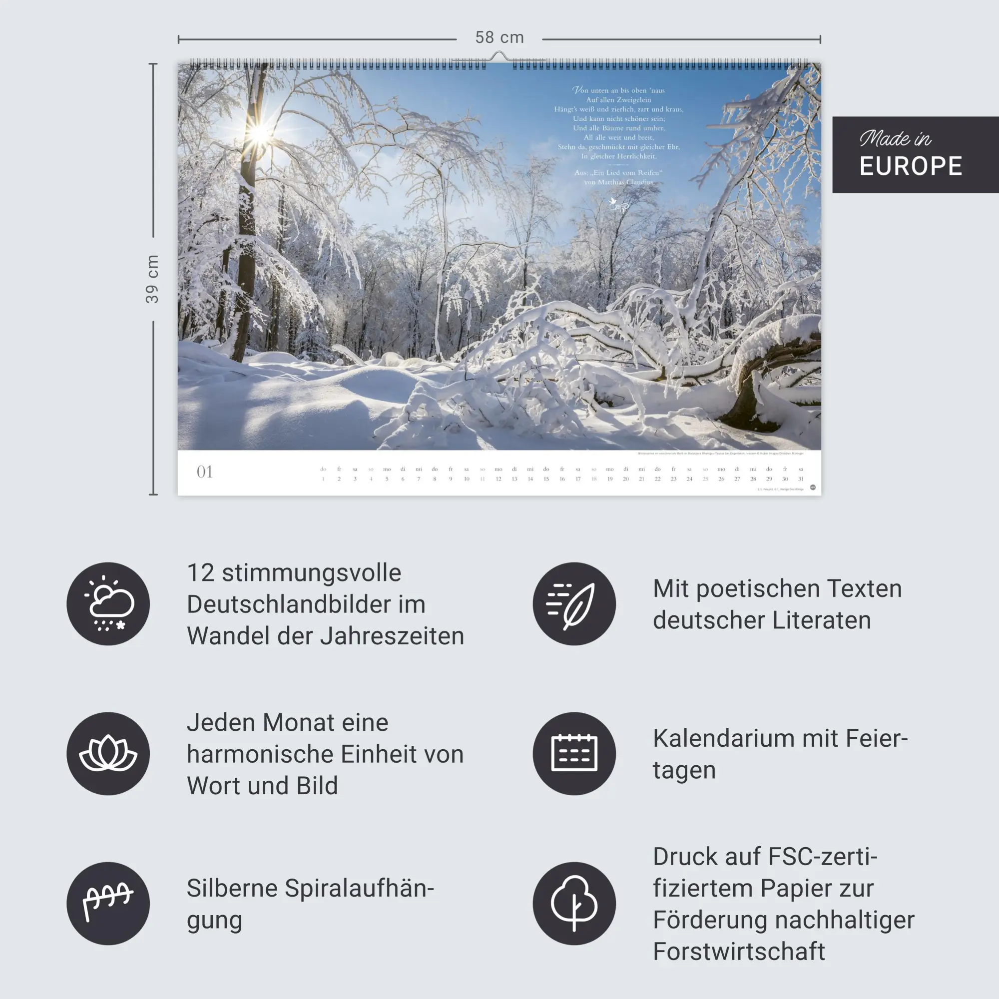 Bild: 9783756410910 | Der deutsche Wald - Ein literarischer Spaziergang Kalender 2026 -...