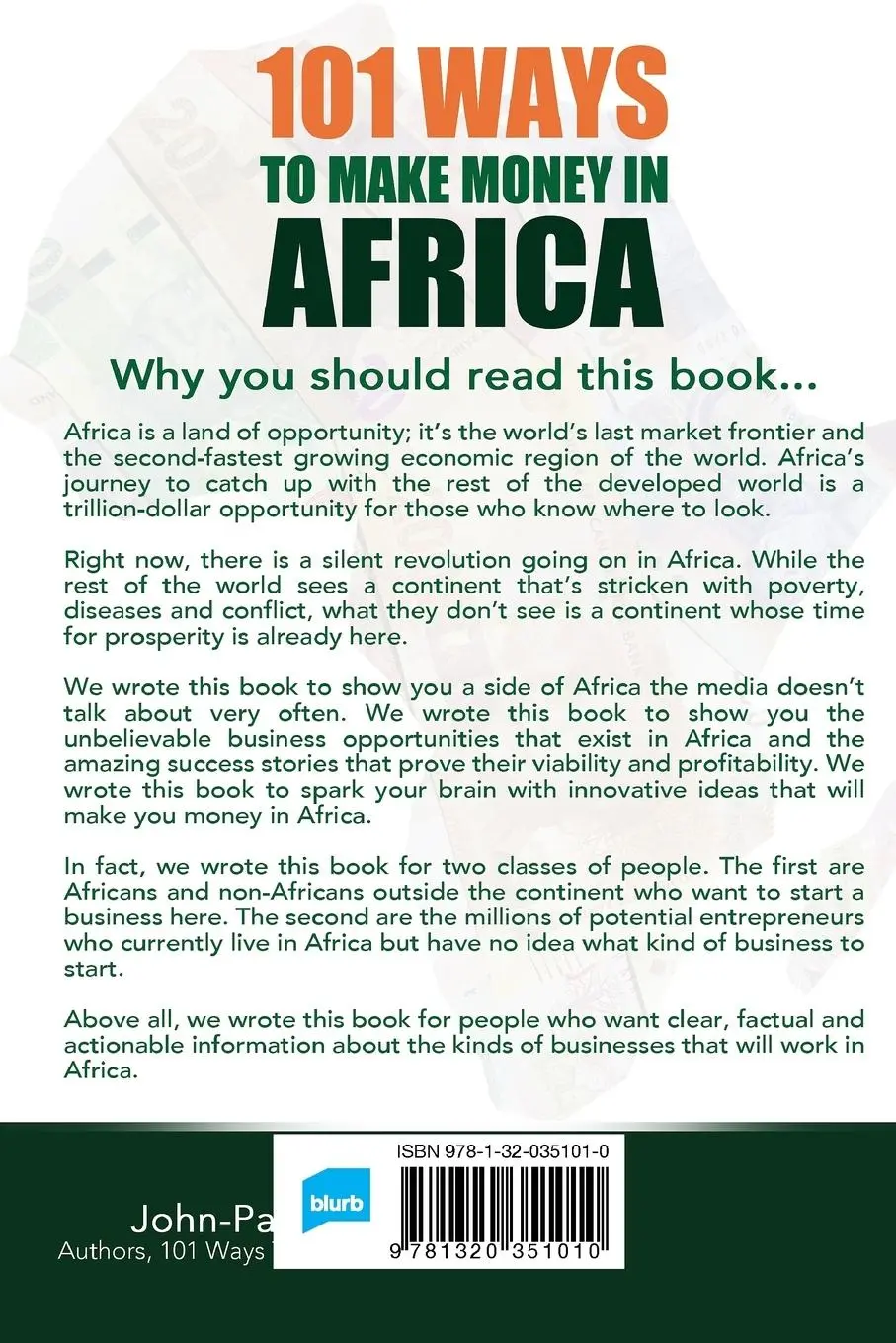 Rückseite: 9781320351010 | 101 Ways To Make Money in Africa | John-Paul Iwuoha (u. a.) | Buch