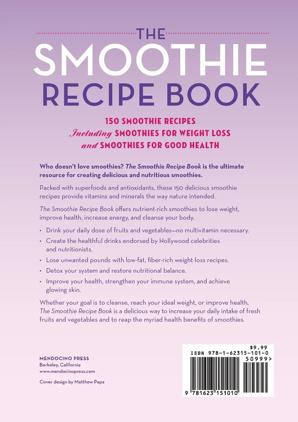 Rückseite: 9781623151010 | The Smoothie Recipe Book | Callisto Publishing | Taschenbuch | 2013