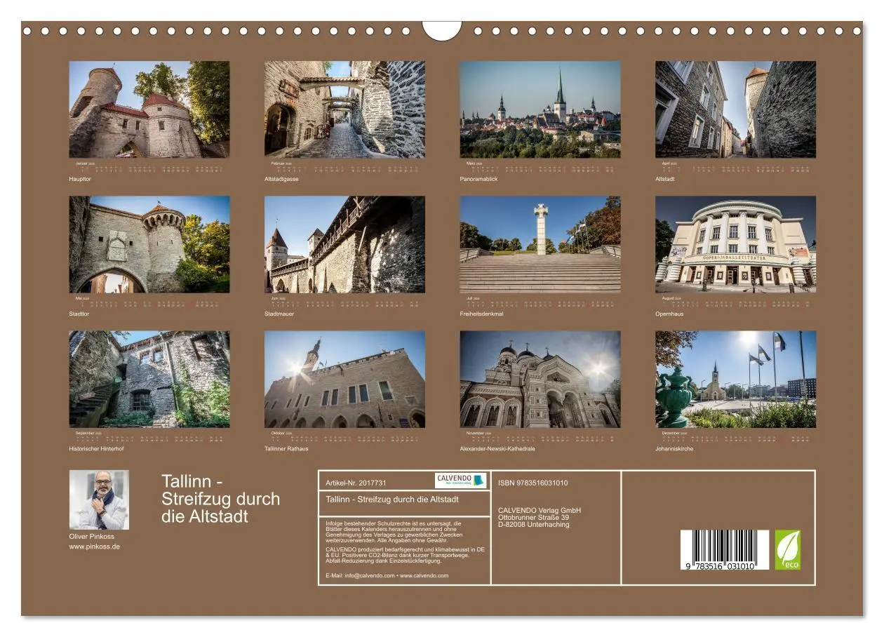 Bild: 9783516031010 | Tallinn - Streifzug durch die Altstadt (Wandkalender 2026 DIN A3...
