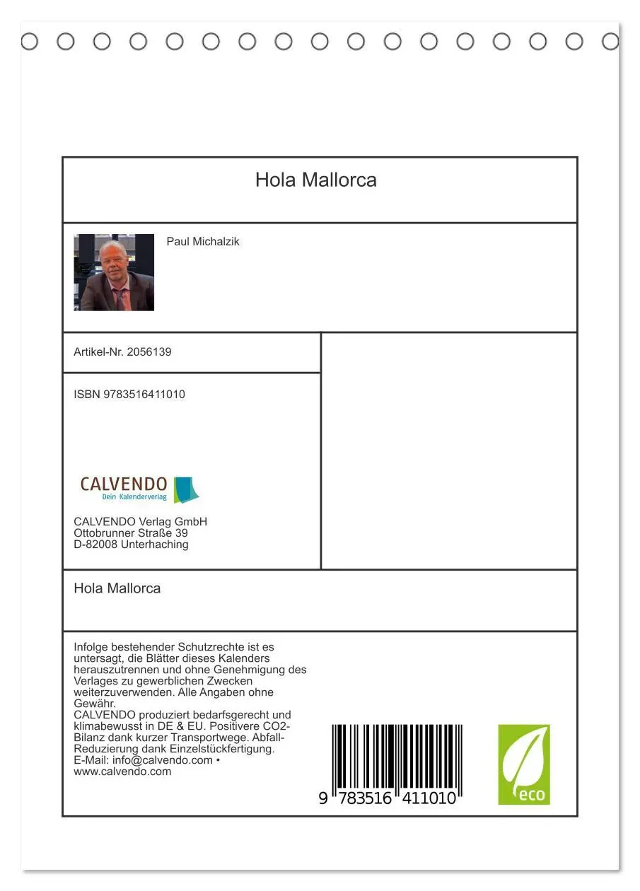 Bild: 9783516411010 | Hola Mallorca (Tischkalender 2026 DIN A5 hoch), CALVENDO...