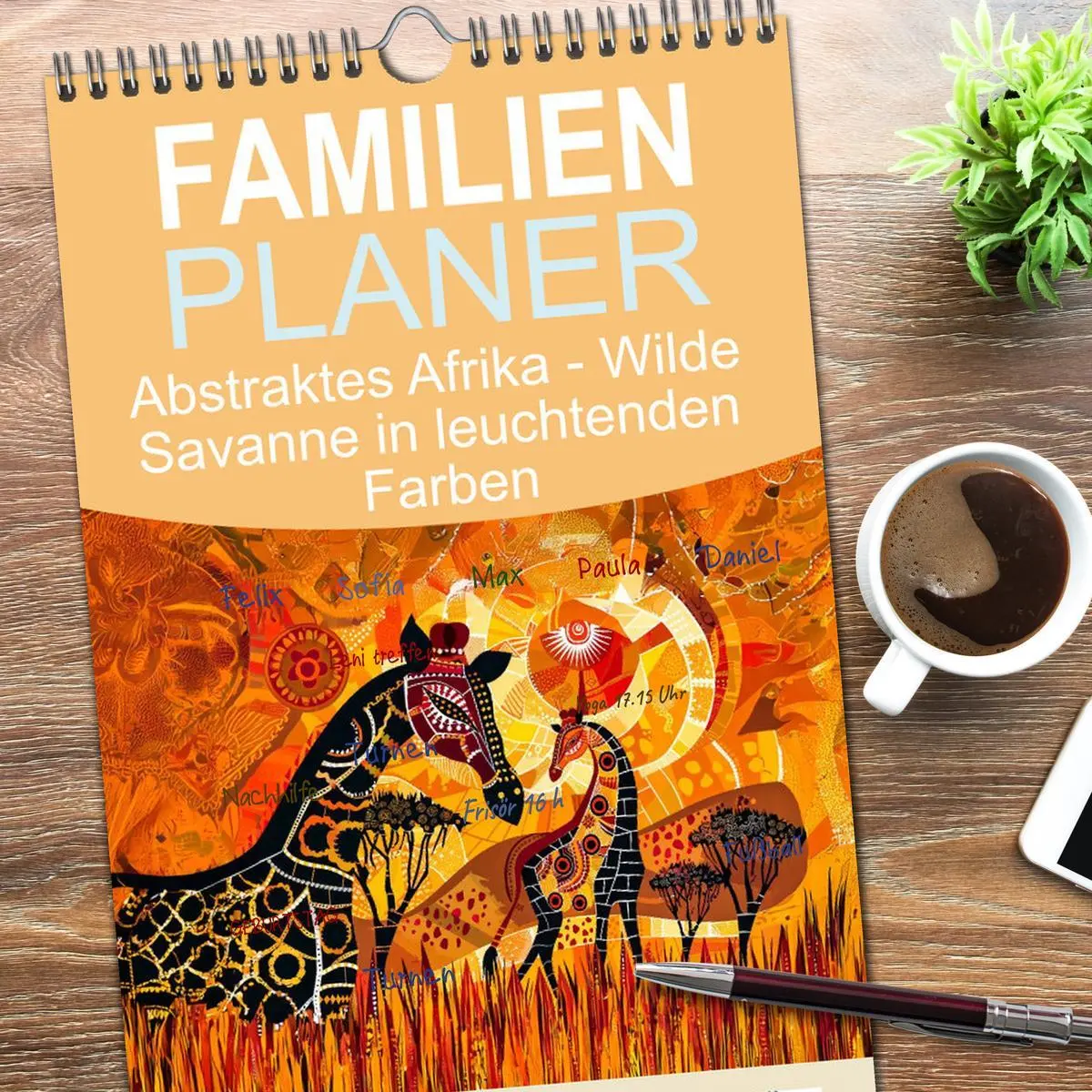 Bild: 9783516651010 | Familienplaner 2026 - Abstraktes Afrika - Wilde Savanne in...