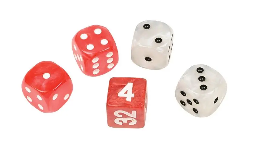 Cover: 4014156041110 | Philos 4111 - Würfel-Set für Backgammon, Kunststoff, rot weiß, 16...