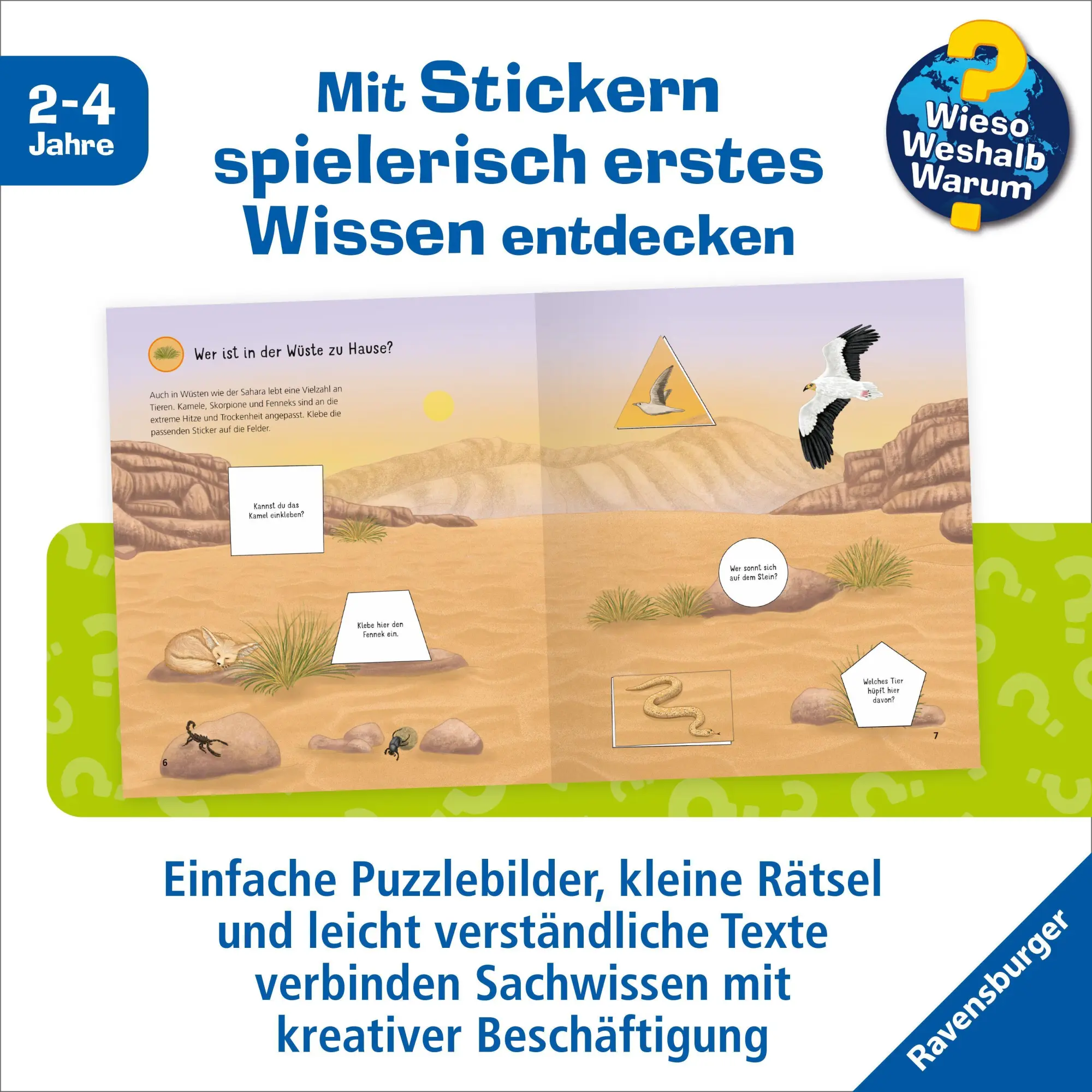 Bild: 9783473601110 | Wieso? Weshalb? Warum? junior Stickerheft - Tiere der Welt | Stroh
