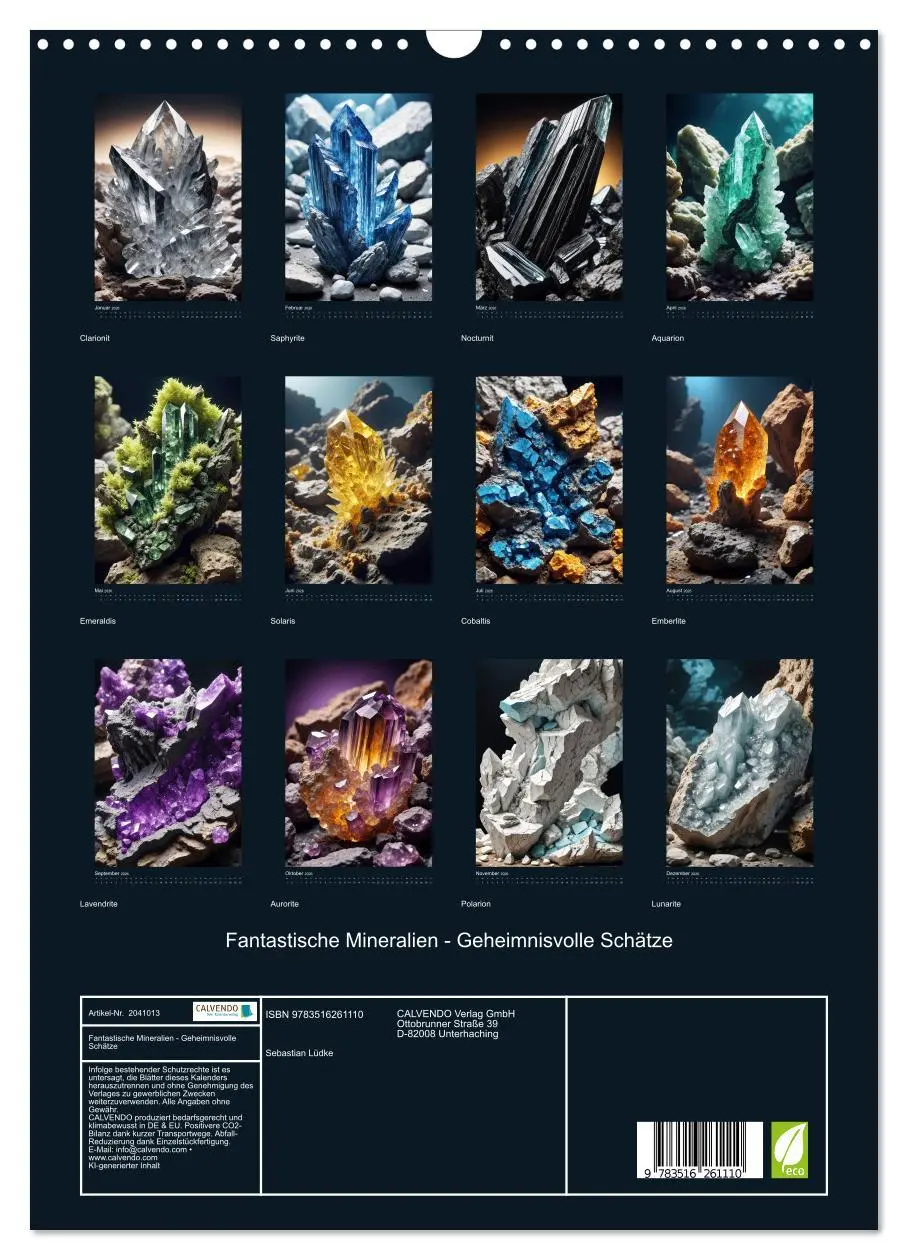 Bild: 9783516261110 | Fantastische Mineralien - Geheimnisvolle Schätze (Wandkalender 2026...
