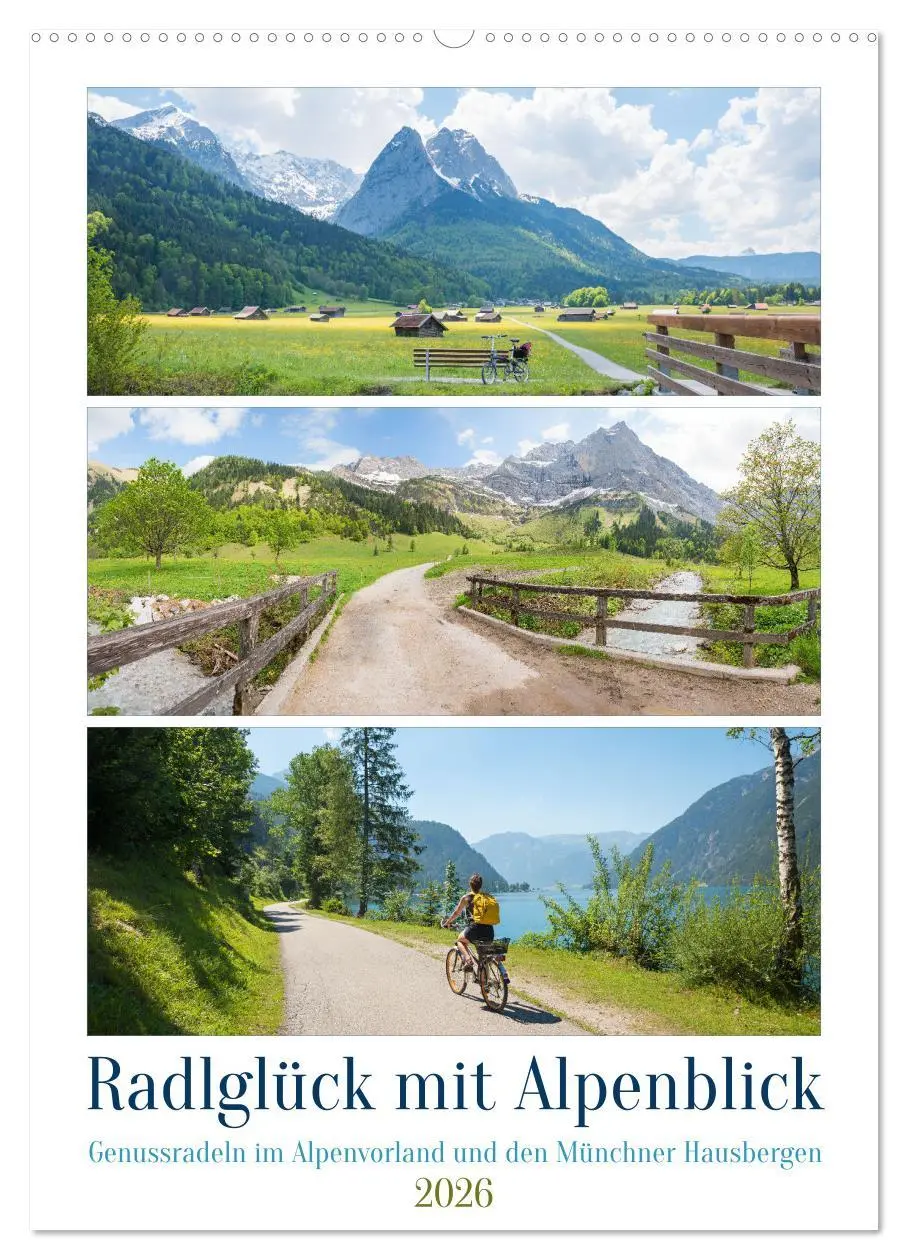 Cover: 9783516331110 | Radlglück mit Alpenblick 2026 (Wandkalender 2026 DIN A2 hoch),...
