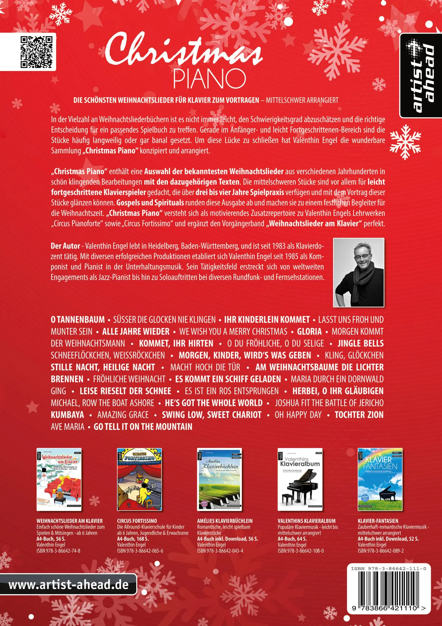 Rückseite: 9783866421110 | Christmas Piano | Valenthin Engel | Taschenbuch | Notenbuch | 40 S.