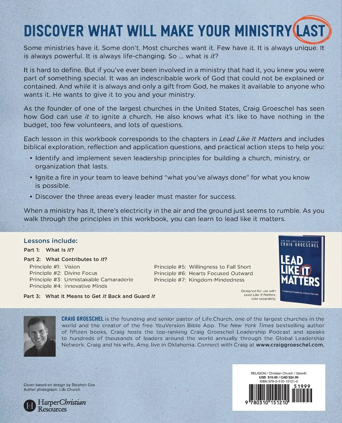 Rückseite: 9780310151210 | Lead Like It Matters Workbook | Craig Groeschel | Taschenbuch | 2022