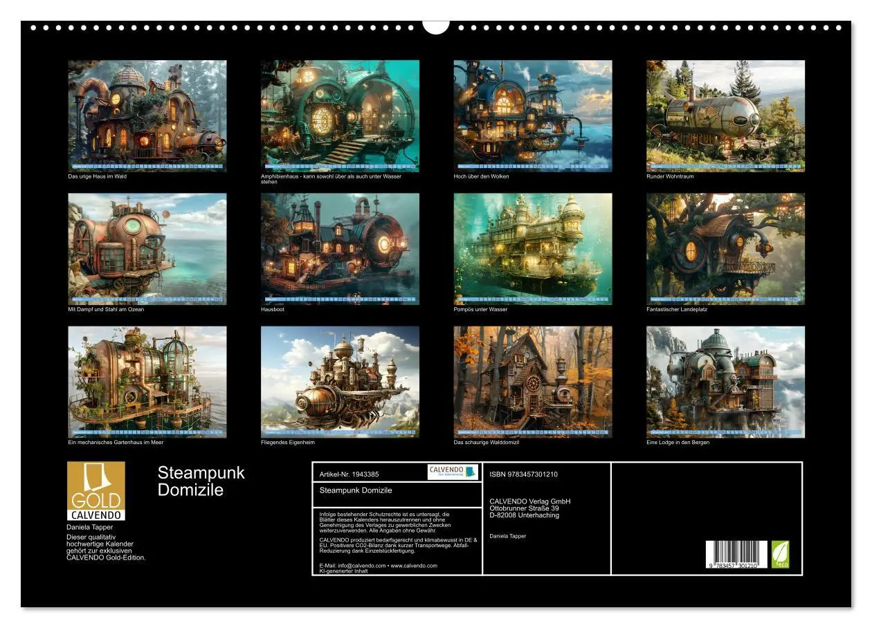 Bild: 9783457301210 | Steampunk Domizile (Wandkalender 2026 DIN A2 quer), CALVENDO...