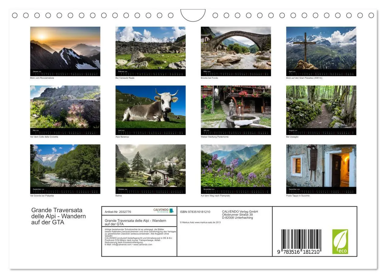 Bild: 9783516181210 | Grande Traversata delle Alpi - Wandern auf der GTA (Wandkalender...