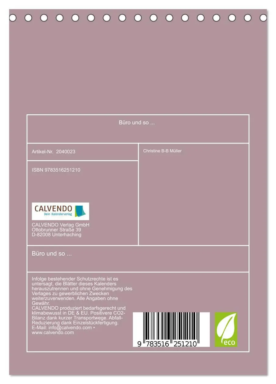 Bild: 9783516251210 | Büro und so ... (Tischkalender 2026 DIN A5 hoch), CALVENDO...