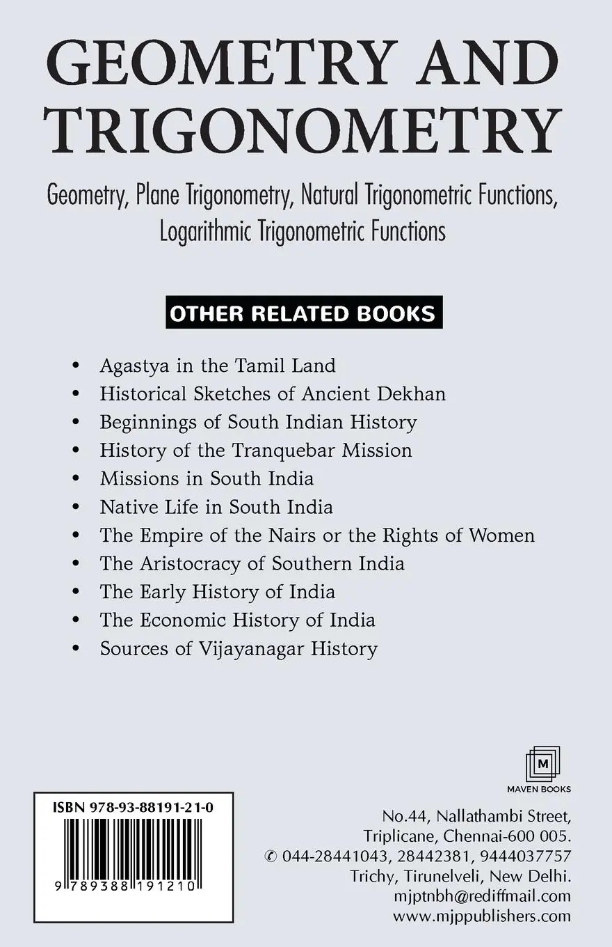 Rückseite: 9789388191210 | Geometry and Trigonometry Geometry, Plane Trigonometry, | Taschenbuch
