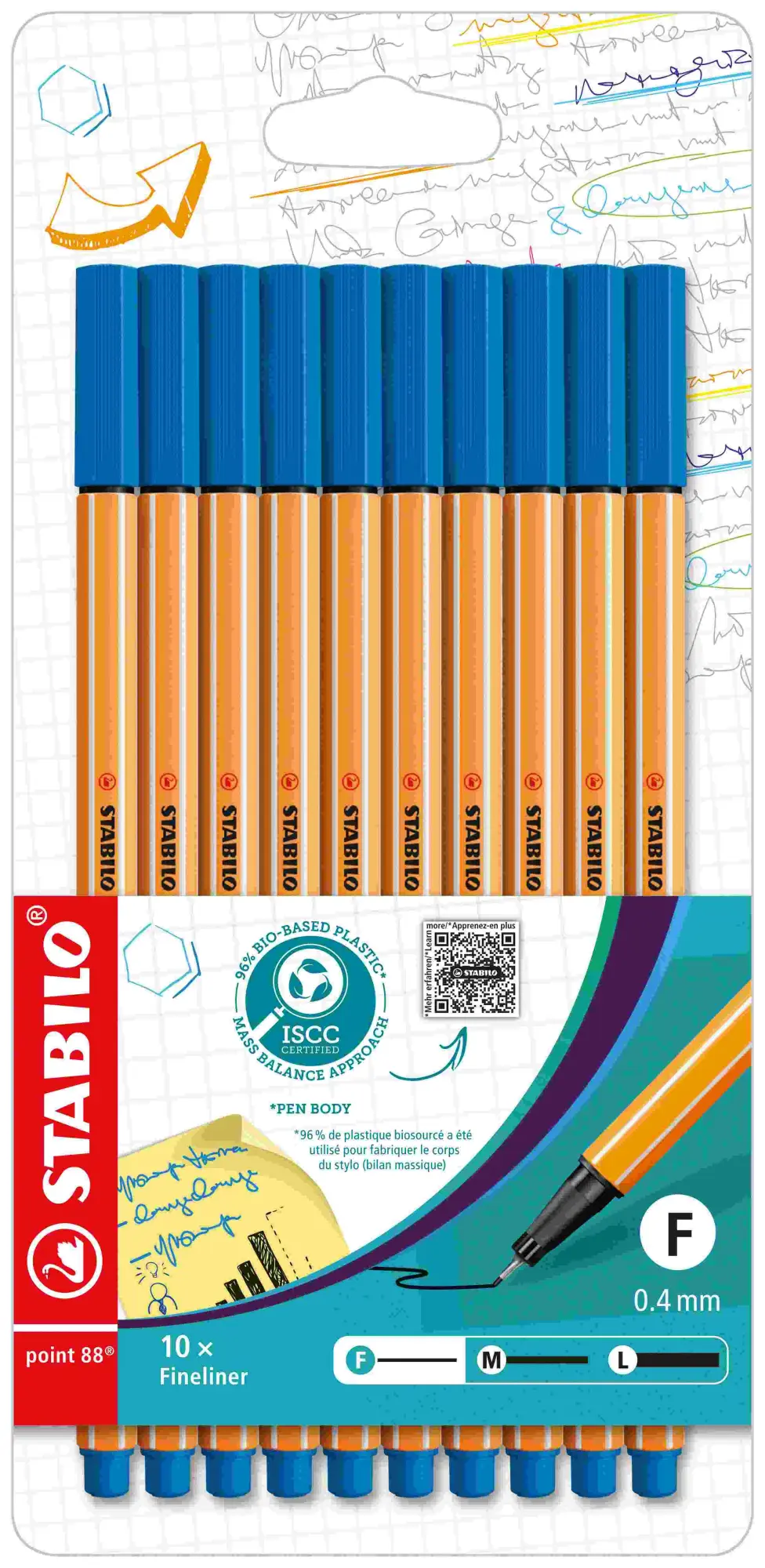 Cover: 4006381491310 | STABILO Fineliner Fineliner point 88, 10er Set - blau | D/8810-41