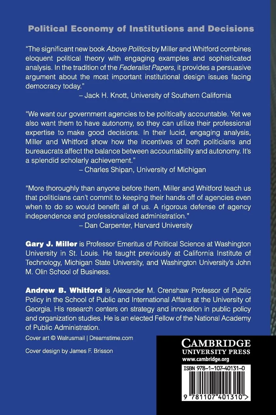 Rückseite: 9781107401310 | Above Politics | Gary J. Miller (u. a.) | Taschenbuch | Englisch