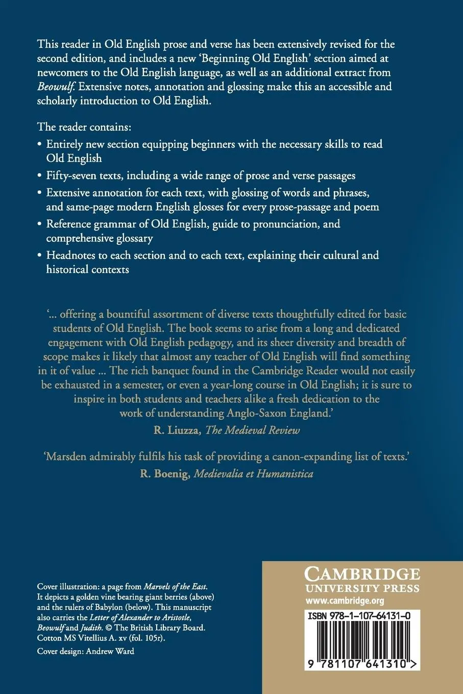 Rückseite: 9781107641310 | The Cambridge Old English Reader | Richard Marsden | Taschenbuch