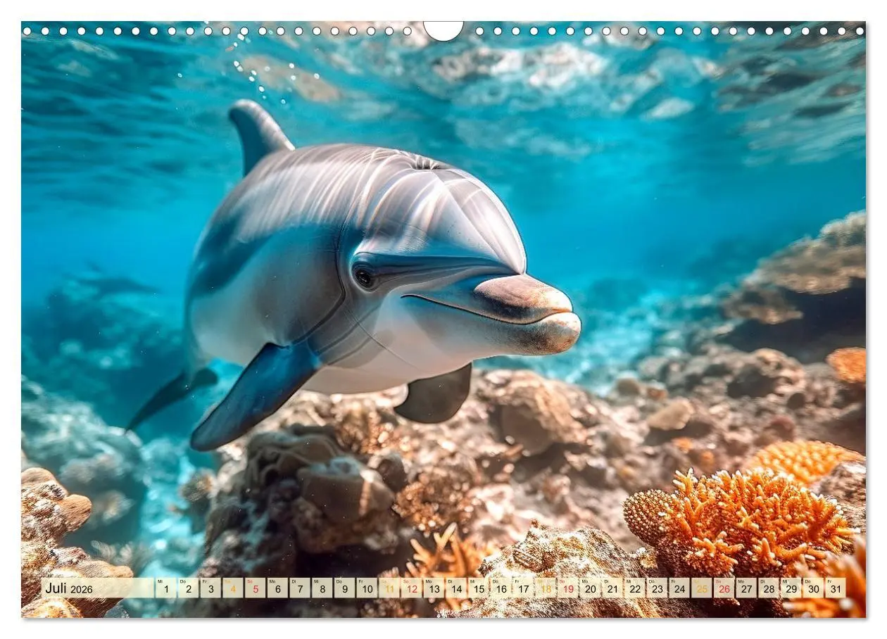Bild: 9783457461310 | Delfine - schlaue Jäger (Wandkalender 2026 DIN A3 quer), CALVENDO...
