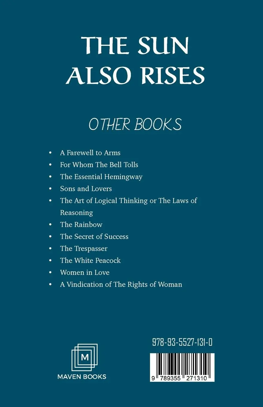 Rückseite: 9789355271310 | The sun also Rises | Ernest Hemingway | Taschenbuch | Englisch | 2023
