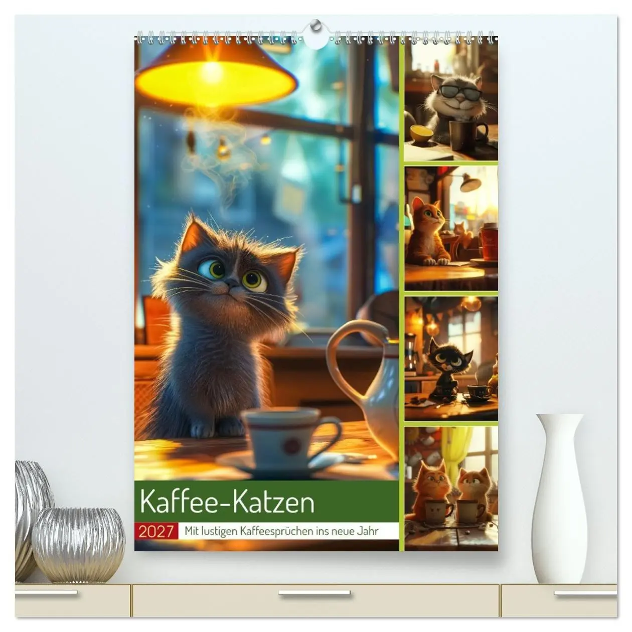 Cover: 9783569181410 | Kaffee-Katzen (hochwertiger Premium Wandkalender 2027 DIN A2 hoch),...