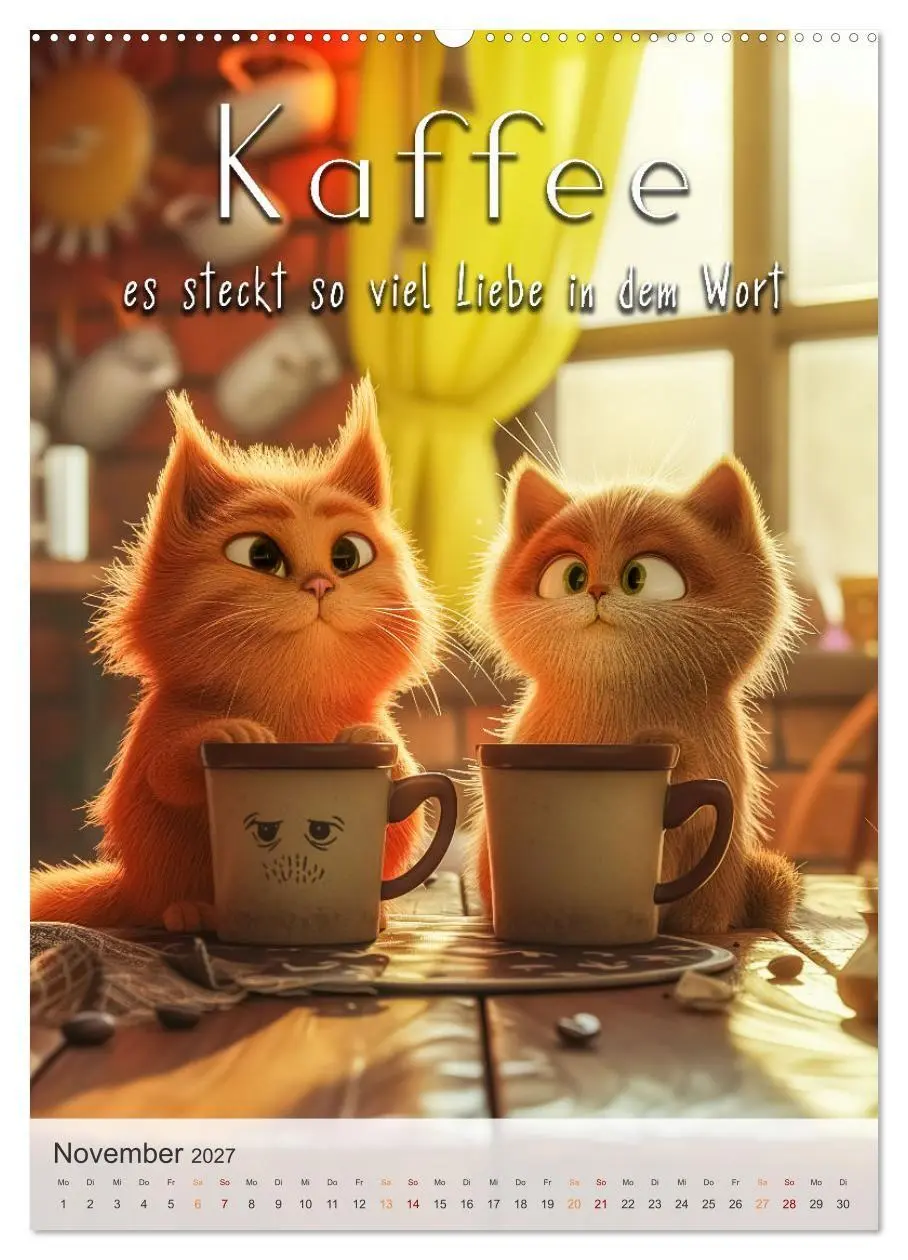 Bild: 9783569181410 | Kaffee-Katzen (hochwertiger Premium Wandkalender 2027 DIN A2 hoch),...